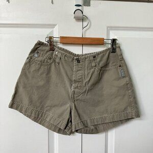 Vintage Silver Jeans Shorts Womens 31 Y2K Tan Low Rise Khaki Made in Canada
